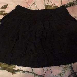 Black lace ruffled skirt